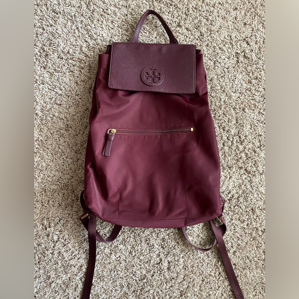 Tory Burch Burgundy Backpack